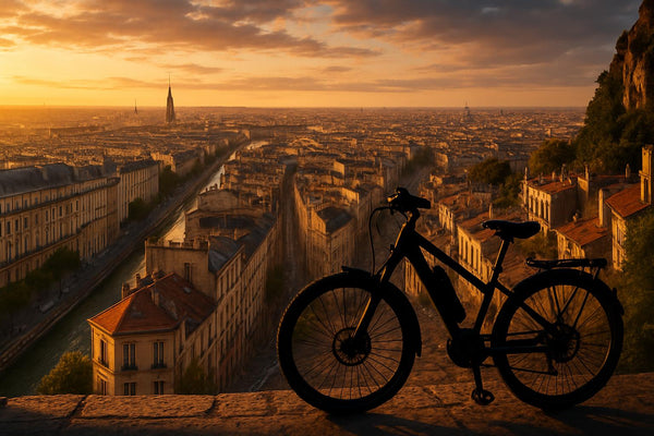 Parijs panoramisch uitzicht vanaf Montmartre met diverse architectuur en fietsmogelijkheden